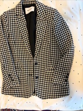 Ena Pelly Black and White Houndstooth Blazer